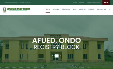 afued.edu.ng screenshot