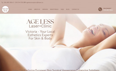 agelesslasercentres.com screenshot