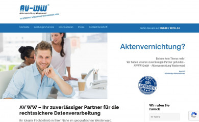 aktenvernichtung-westerwald.de screenshot