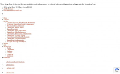 albertagaragedoorservices.ca screenshot