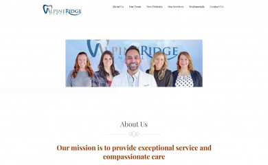 alpineridgedental.com screenshot