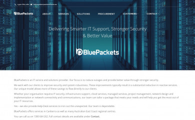 bluepackets.com.au screenshot