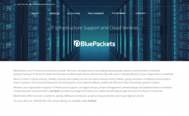 bluepackets.com.au screenshot