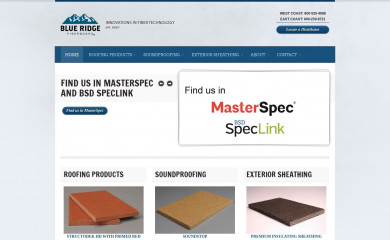 blueridgefiberboard.com screenshot