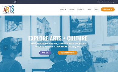 clackamasartsalliance.org screenshot