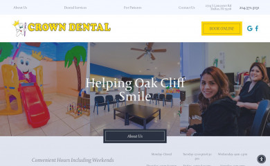 dfwcrowndental.com screenshot