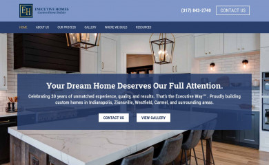 executivehomesindy.com screenshot