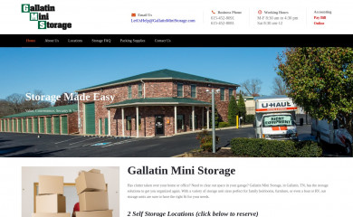 gallatinministorage.com screenshot
