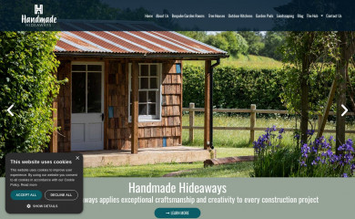handmadehideaways.co.uk screenshot