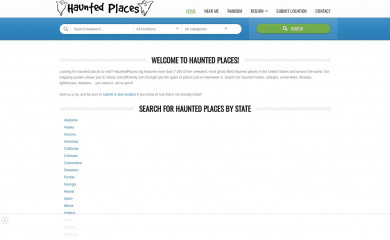 hauntedplaces.org screenshot