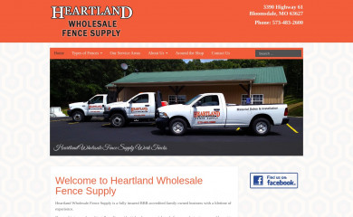 heartlandwholesalefencesupply.com screenshot