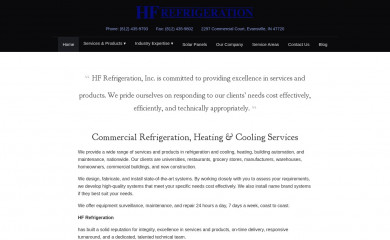 hfrefrigeration.com screenshot