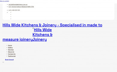 hillswidekitchens.com.au screenshot