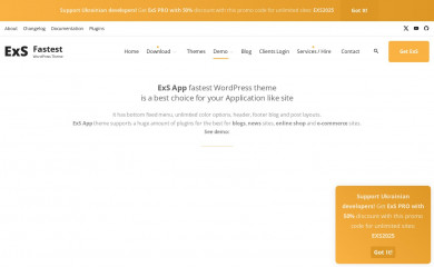 https://exsthemewp.com/demo/exs-app-fastest-wordpress-theme-demo/ screenshot