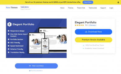 https://rarathemes.com/wordpress-themes/elegant-portfolio/ screenshot