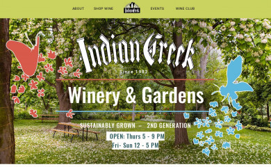 indiancreekwinery.com screenshot