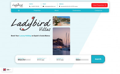 ladybirdvillas.com screenshot