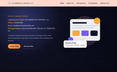 lbcommercialroofing.com screenshot