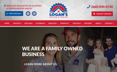 logansheating.com screenshot