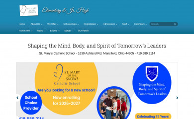 mansfieldstmaryschool.org screenshot
