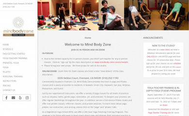 mindbody-zone.com screenshot