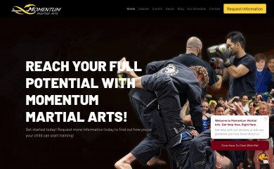 momentummartialarts.ca screenshot