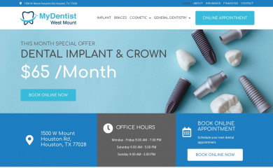 mydentisthouston.com screenshot
