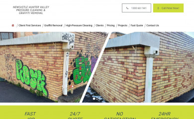 newcastlehuntervalleypressurecleaningandgraffitiremoval.com.au screenshot