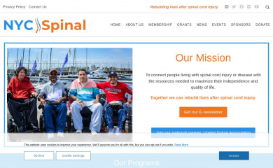 nycspinalcord.org screenshot