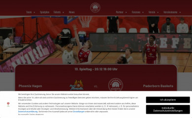 paderborn-baskets.de screenshot