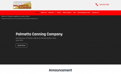 palmettocanning.com screenshot