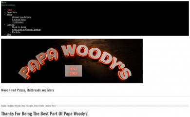 papawoodyspizza.com screenshot