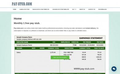 pay-stub.com screenshot