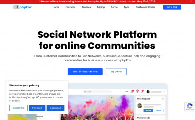 phpfox.com screenshot