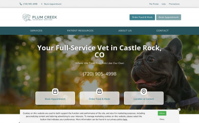 plumcreekveterinaryservices.com screenshot