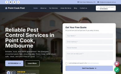 pointcookpest.com.au screenshot