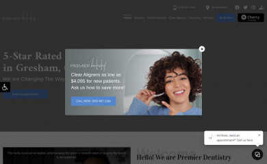 premiergreshamdentist.com screenshot