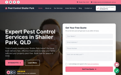 propestcontrolshailerpark.com.au screenshot