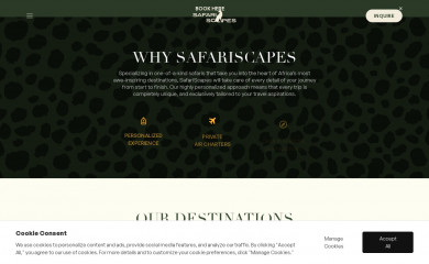 safariscapes.com screenshot