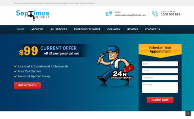 septimusplumbing.com.au screenshot
