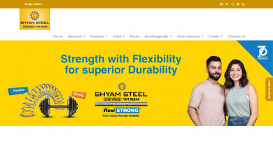 shyamsteel.com screenshot