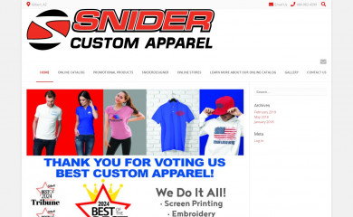snidercustomapparel.com screenshot