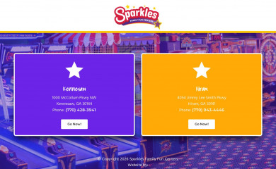 sparklesfamilyfuncenters.com screenshot