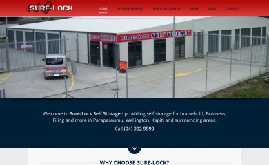 surelockstorage.co.nz screenshot