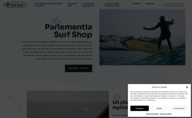 surf-shop-parlementia-guethary-bidart.com screenshot