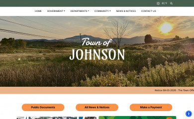 townofjohnson.com screenshot