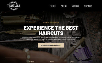 trafalgarbarbershop.com screenshot
