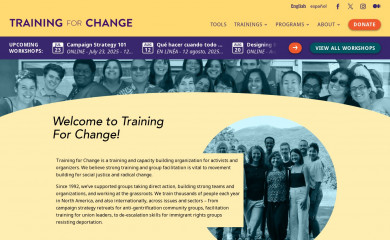 trainingforchange.org screenshot