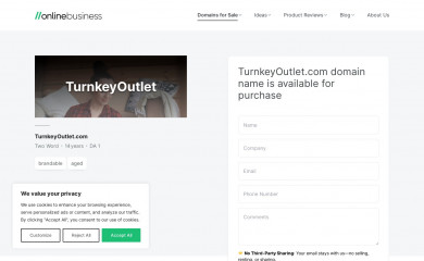 turnkeyoutlet.com screenshot
