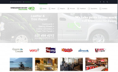 upholsteryfitouts.co.nz screenshot